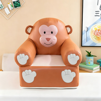 Fauteuil enfant en forme d'animal mignon avec empreintes de pattes, en cuir PU souple, siège confortable pour salon et chambre à coucher