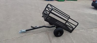 Remorque benne arrière en acier pour tracteur et VTT, chariot de jardin à benne en maille