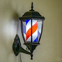 Poteau de Barbier Professionnel Rouge Blanc Bleu à Rayures Lumineuses Rotatives – Enseigne pour Salon de Coiffure et Accessoires de Barbier – Poteau de Barbier à Lumière LED