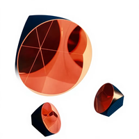 Prisme d'angle cubique de haute précision 12,7 mm/25,4 mm/38,1 mm avec revêtement en cuivre pour la topographie, mini-prisme réflecteur