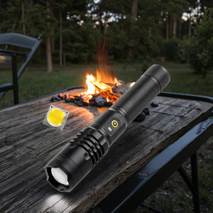 Biểu tượng tùy chỉnh COB LED đèn pin với chùm điều chỉnh focus Hợp kim nhôm cơ thể AAA pin cắm trại leo núi sử dụng ngoài trời - Product Image 1