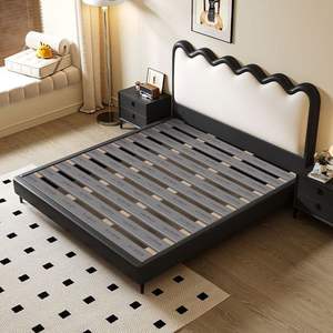 <span class=keywords><strong>Lit</strong></span> pour enfants en cuir véritable Tuochen avec fonction de levage et cadre en <span class=keywords><strong>bois</strong></span>, design ondulé pour ensembles de chambre à coucher contemporains - Product Image 5