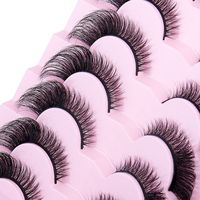 Lot de 10 paires de faux cils volumineux et naturels, effet duveteux, aspect naturel, en faux vison, longueurs variées
