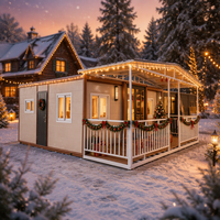 Maison conteneur modulaire extensible, cabane préfabriquée pour location de vacances de Noël, site de glamping et séjour hivernal
