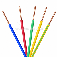 Fil de construction en cuivre pur isolé PVC TD 450/750V BV 1,5 mm² 2,5 mm² 4 mm² 6 mm² pour câblage domestique