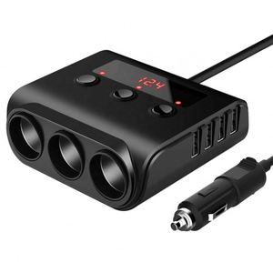 USB Sạc 100W 3-Ổ Cắm Xe Thuốc Lá Nhẹ Hơn Splitter W/ LED Điện Áp Hiển Thị Cho Các Bộ Phận Độc Đáo Xách Tay Xe Đồ Trang Trí - Product Image 1