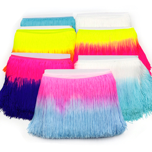 Nappe in nylon a doppio filo da 8 pollici (20 cm) all'ingrosso, frange morbide bicolore in catena per costumi da ballo latino - Product Image 1