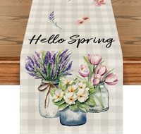Lavande tulipe printemps chemin de table fleurs fraîches été linge de table décoration de table à manger