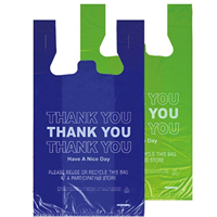 Sacs de courses en plastique personnalisés, réutilisables, recyclables, en HDPE de qualité alimentaire, best-seller, sacs de remerciement