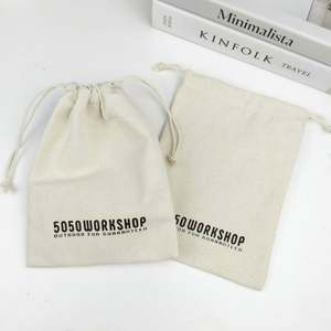 Sac à bijoux personnalisé, 100% coton biologique, pochette en toile, petit sac à cordon en coton avec logo pour cadeau - Product Image 3