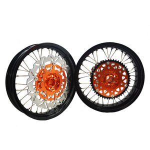 MOQ 1 ensemble, jantes de moto en alliage d'aluminium haute performance <span class=keywords><strong>EXC</strong></span> <span class=keywords><strong>300</strong></span>, <span class=keywords><strong>supermotard</strong></span>, 17 pouces, jantes <span class=keywords><strong>supermotard</strong></span> pour KTM - Product Image 1