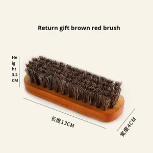 Personnalisé Réutilisable Manche En Bois Corps De Chaussure Propre Tissu Brosse avec Bois De Hêtre et Crin pour Cuir/Daim Polissage-Vente en Gros - Product Image 5