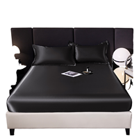 Vente flash 2024 - Ensemble de 3 draps en satin de soie tricoté, 200TC, ultra doux, antistatique, pour hôtel et usage domestique