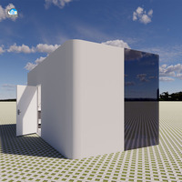 Maison en conteneur en verre de luxe sur mesure pour hôtel de villégiature en plein air, café préfabriqué