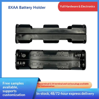 Boîtier de batterie allongé pour 8 piles AA, support 12V, rangement double face, conteneur pour piles bouton 9V, à souder et connecter soi-même