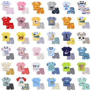 Wholesale summer children boutique short sleeve baby t shirt and pants boys clothing kids set