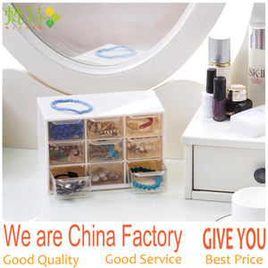 Factory Plastic clear Cosmetic Organizer Jewelry <strong>Storage</strong> 9 Drawer <strong>Chest</strong> Makeup <strong>Storage</strong> Box - Product Image 3