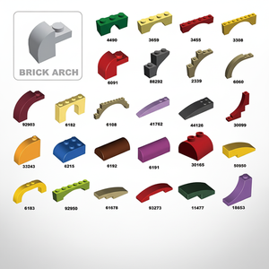 JOUETS (16 COULEURS) Briques de construction en plastique en vrac DIY, inclinées, 2 x 1 x 1 1/3 Courbes 2*1*1 1/3 avec goujon encastré (N°6091) - Product Image 3
