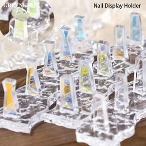 Plateau de pratique à pointe d'ongle non magnétique spécial en acrylique Aurora pour support d'affichage d'ongle transparent en forme de vague de colle d'oeil de chat - Product Image 1