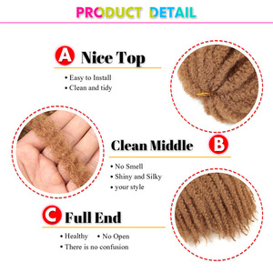 Extensiones de Cabello de Crochet Caterpillar de 18 Pulgadas, 26 Raíces Plegadas a 52 Hebras, <span class=keywords><strong>Trenzas</strong></span> de Crochet Sintéticas Hechas a Mano para Mujeres Negras - Product Image 5
