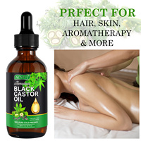 ALIVER 100% Huile essentielle de ricin de massage bio pressée à froid Huile de ricin noire jamaïcaine pure pour massage corporel