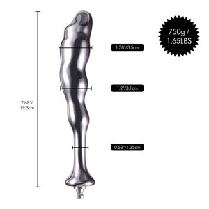 Hismith, masajeador de próstata de punto G de acero curvo de 7,68 pulgadas con sistema KlicLok, accesorio para máquina sexual, consolador de placer <span class=keywords><strong>Anal</strong></span> - Product Image 3