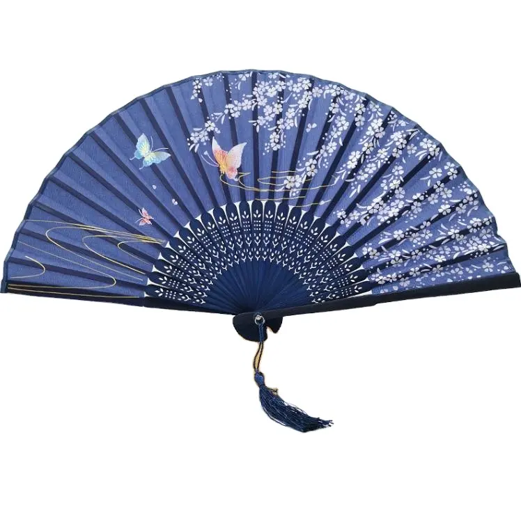 Chinese Personalized Japanese Bamboo Folding Hand Fan for Wedding Bridal Shower Party Gifts Souvenir Printed Silk Fans