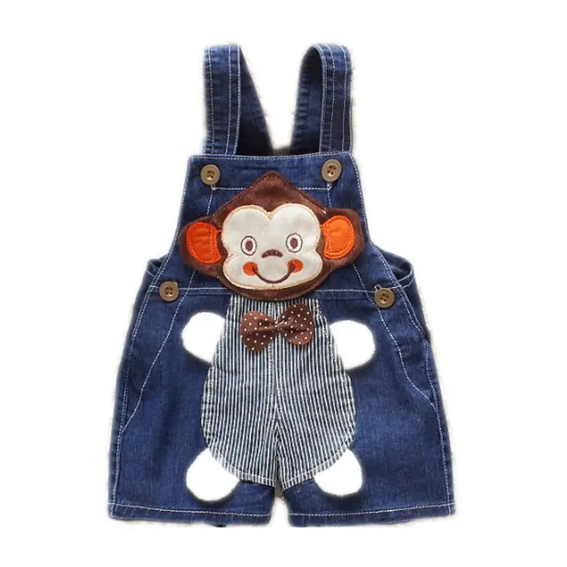 Mùa Hè Mới Đến Giá Rẻ Giá Toddler Cô Gái Áo Baby Boy Khỉ Động Vật Jeans Romper Tổng Thể Cho Bán