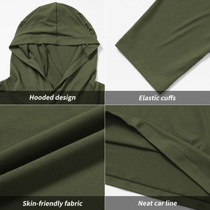 Maglietta da Allenamento Sportiva da Corsa per <span class=keywords><strong>Uomo</strong></span>, <span class=keywords><strong>Manica</strong></span> <span class=keywords><strong>Lunga</strong></span> <span class=keywords><strong>con</strong></span> <span class=keywords><strong>Cappuccio</strong></span>, Asciugatura Rapida, per Fitness - Product Image 5