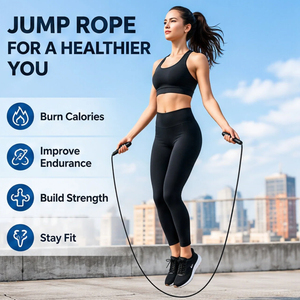 Corda per Saltare Micogo Premium di Alta Qualità, Durevole, con Logo Personalizzato, Economica, per Fitness, Palestra, Esercizio, Allenamento, in PVC - Product Image 2