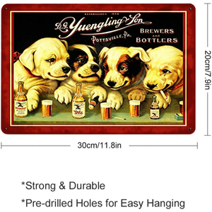 Letrero Metálico Rectangular Personalizado de Yuengling & Son <span class=keywords><strong>Ale</strong></span> and Beer Dogs, 8X12 Pulgadas, Decoración para Bares, Cafés, Restaurantes y Hogares - Product Image 3