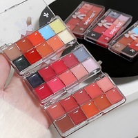 Douce Menthe Maquillage Brillant À Lèvres Hydratant Longue Durée Miroir Aqueux Teinte À Lèvres Couleur Mixte Gelée Rouge À Lèvres Palette