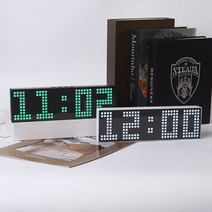 Réveil numérique à logo personnalisé, horloge LED matricielle à points, commande vocale, double usage (à poser ou à suspendre), couleurs éblouissantes, compte à rebours et compte à rebours en direct. - Product Image 5