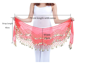 Foulard de danse <span class=keywords><strong>orientale</strong></span> pour <span class=keywords><strong>femme</strong></span> avec pièces dorées, <span class=keywords><strong>ceinture</strong></span> de taille en mousseline perlée pour la danse <span class=keywords><strong>orientale</strong></span> - Product Image 5