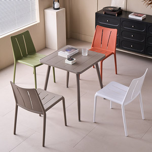 Juego de Comedor de Plástico para Exteriores, Estilo Nórdico Moderno y Lujoso, Mesas Impermeables para Cafeterías, Tiendas de Té de Burbujas, Bares de Postres, Patios y Jardines - Product Image 3
