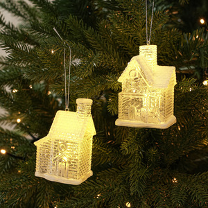 Ready Stock <b>LED</b> Glowing Christmas Snow House Ornament Transparent Village House Tabletop & Christmas <b>Tree</b> Hanging Decoration - Product Image 6
