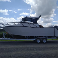 Bateau de pêche en aluminium Gospel Boat 25 pieds avec moteur hors-bord, coque en V, yacht rapide, bateau de croisière à cabine, à vendre en Australie
