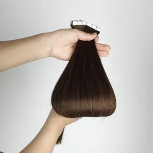 European 100 Natural Human Hair Extensions Raw Tape In Hair Extensions Hole Invisible Physical Pu Tape In Hair Extensions