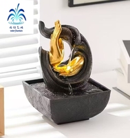 Mini Fuente de Agua Decorativa con Mano de Buda para Atraer la Riqueza, Decoración de Alta Gama para Sala de Estar, Hogar y Oficina