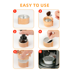 1 kit de dosettes de café réutilisables compatible avec les filtres <span class=keywords><strong>Vertuo</strong></span> Makers avec couvercles scellés en feuille et support de remplissage et inviolable double face - Product Image 6