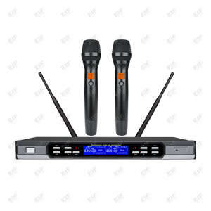 Micrófono Inalámbrico Profesional HP-3000 de Doble Canal con Batería AA, Conector XLR y Control de Volumen para Karaoke/Bar/Fiestas - Product Image 2