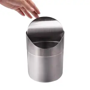 Mini Trash Can for Desk with Lid Desktop Trash Can Small Tiny Countertop Trash Bin Can for Office Bathroom Kitchen Waste Basket