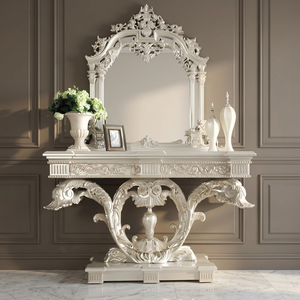 Modern Hand Carved Mahogany Solid Wood Console Table <b>TV</b> <b>Stand</b> Mirrored Feature Home Furniture Living Room Bedroom Dining Hotel - Product Image 3