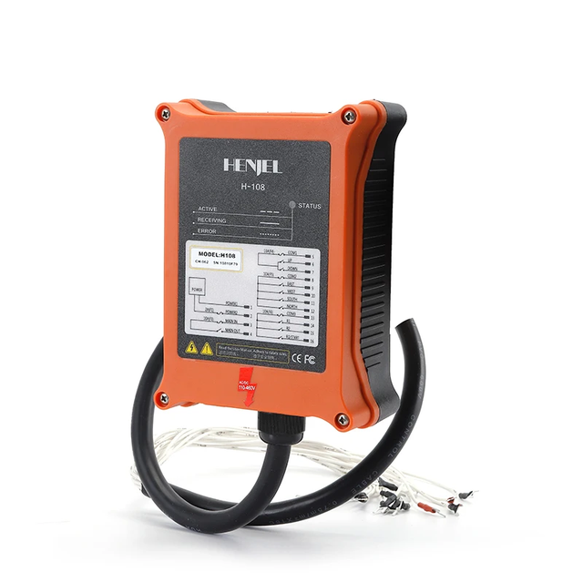 Heavy Duty IP65 Wireless Hydraulic Crane Remote Control Switch Henjel H108 8 Buttons Remote for Construction & Lifting