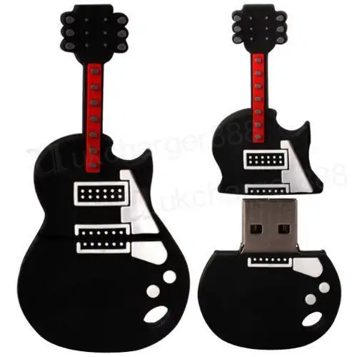 Lager Produkt Kunde PVC Flash Drive Gitarren form USB Stick Pen Drive 4G 8G 16G