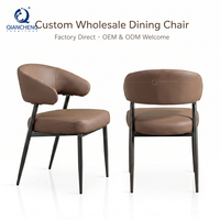 Chaise de salle à manger italienne maison Restaurant hôtel haut de gamme en cuir Style japonais Foushan chaise de salle à manger mobilier commercial design