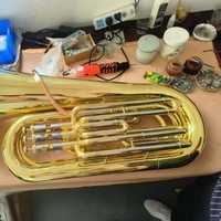 Gold Down B-key Triple Key, Big Horn, Instrumen Kuningan Bass, Pertunjukan Dewasa, Memainkan Instrumen TUBA