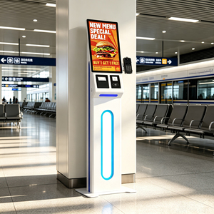 New Arrival Self Order Touch Screen Display With Pos Payment <b>Printer</b> <b>Scanner</b> Machine Ordering Kiosks Stand Kiosque De Commande - Product Image 1
