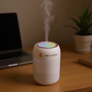 Mini humidificador USB de vapor frío, 220ml, 330ml, portátil, de escritorio, personal, para dormitorio, oficina, hogar, luz que cambia de color - Product Image 2