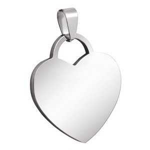 Colgante de Corazón de Acero - 35x30 mm, Accesorios para Joyería - Product Image 1